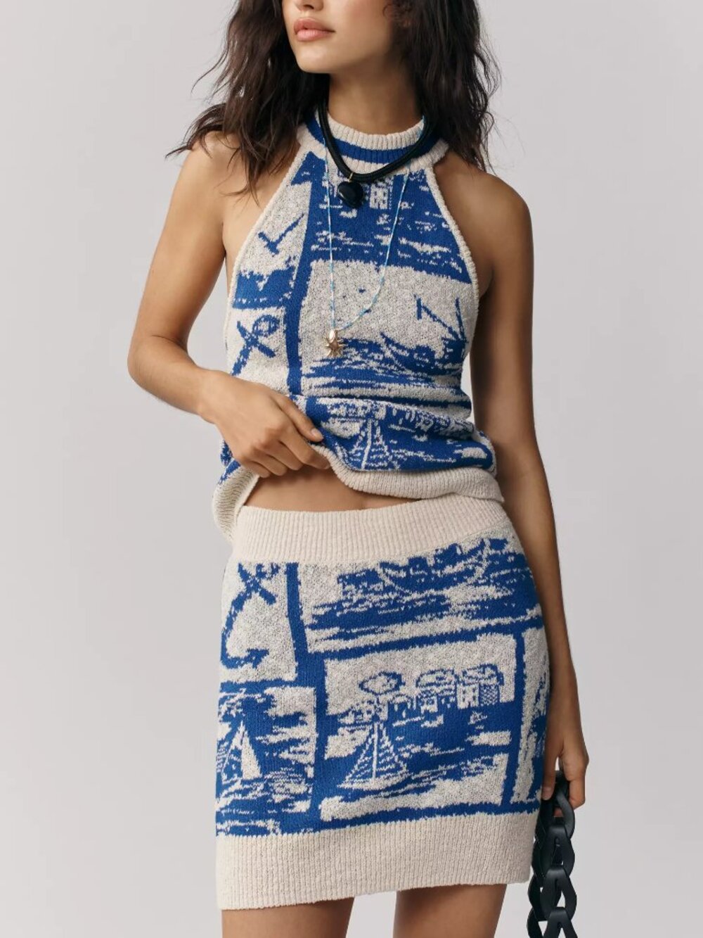 Anthro X Maeve | Sailing Scene Knit Mini Skirt | NWT| $128 Retail | Small